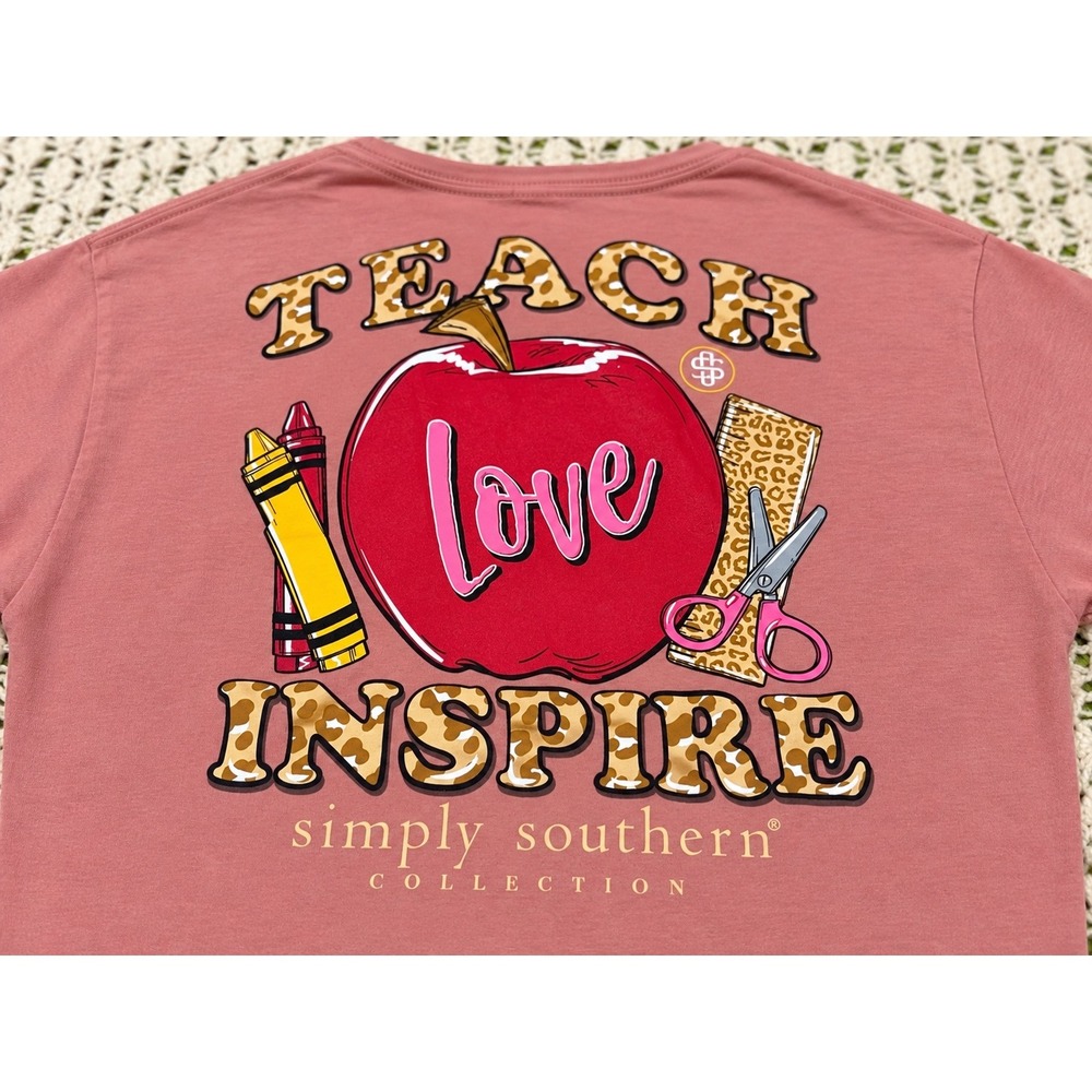 Simply Southern Long Sleeve Graphic Tee Medium Rose Pink